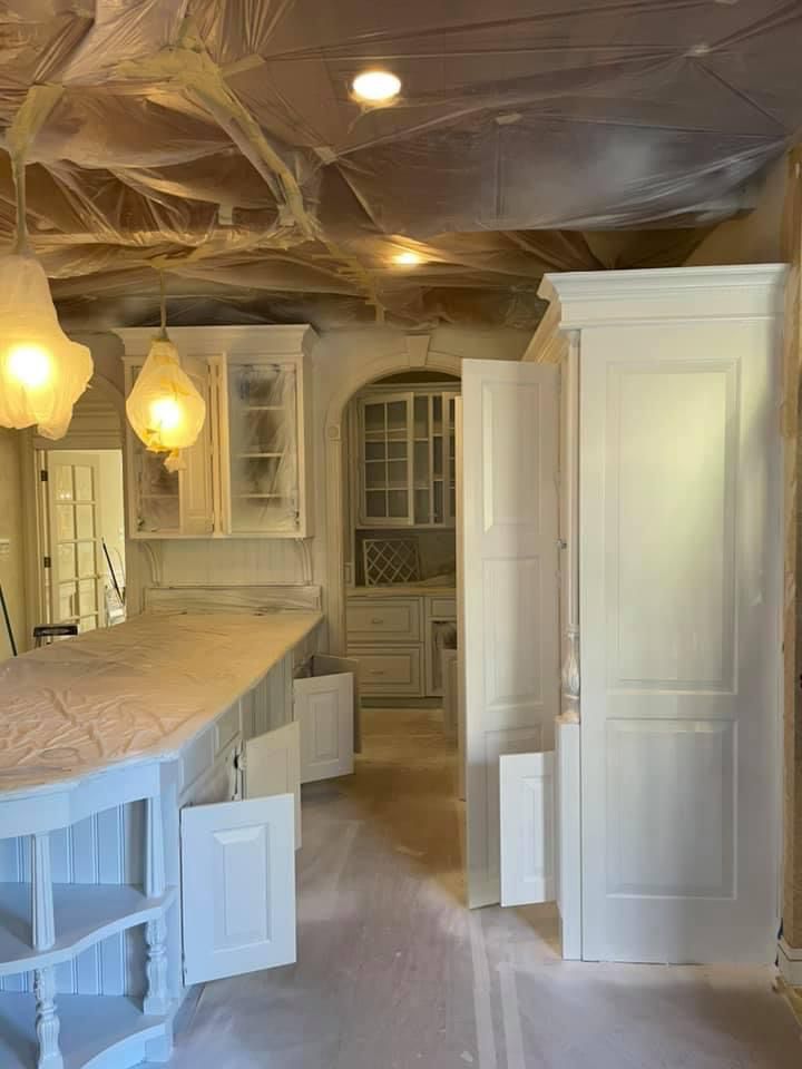 Painting island, trim and kitchen cabinets in moorestown nj